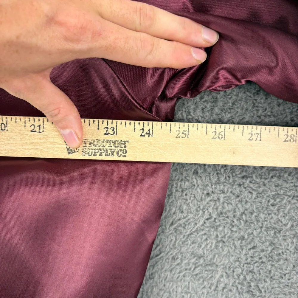 Vintage Swingster Aggies Bomber Jacket Mens Large Maroon‎ Satin Snap Front Coat - Picture 7 of 11